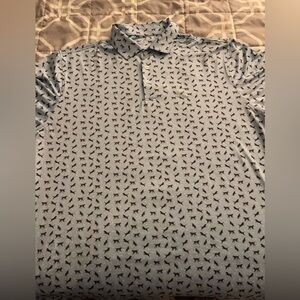 Rhoback Mens Performance Polo The Lab Blue Black Extra Large XL